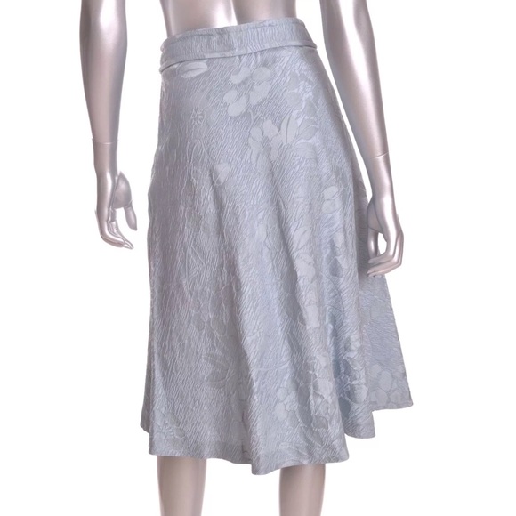 LUCA LUCA Floral Textured Blue Silk Full Skirt - Picture 2 of 7